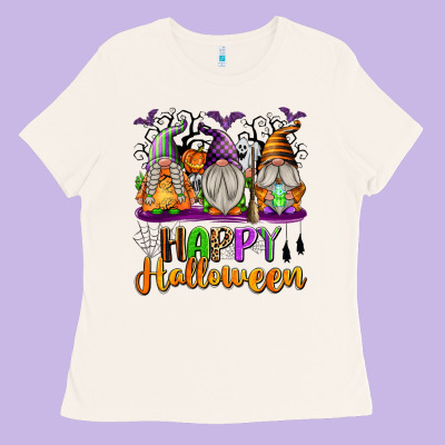 Happy Halloween Gnomes Ladies Tee Designed By Texasbilliewilder