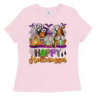 Bubblegum Pink Happy Halloween Gnomes Ladies Tee - texasbilliewilder
