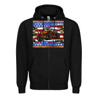 Black monster truck american flag tumbler Zipper Hoodie - Artiststas