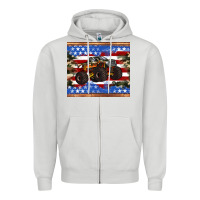 Dove Grey monster truck american flag tumbler Zipper Hoodie - Artiststas