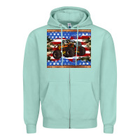 Seafoam monster truck american flag tumbler Zipper Hoodie - Artiststas