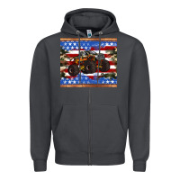 Smoke monster truck american flag tumbler Zipper Hoodie - Artiststas