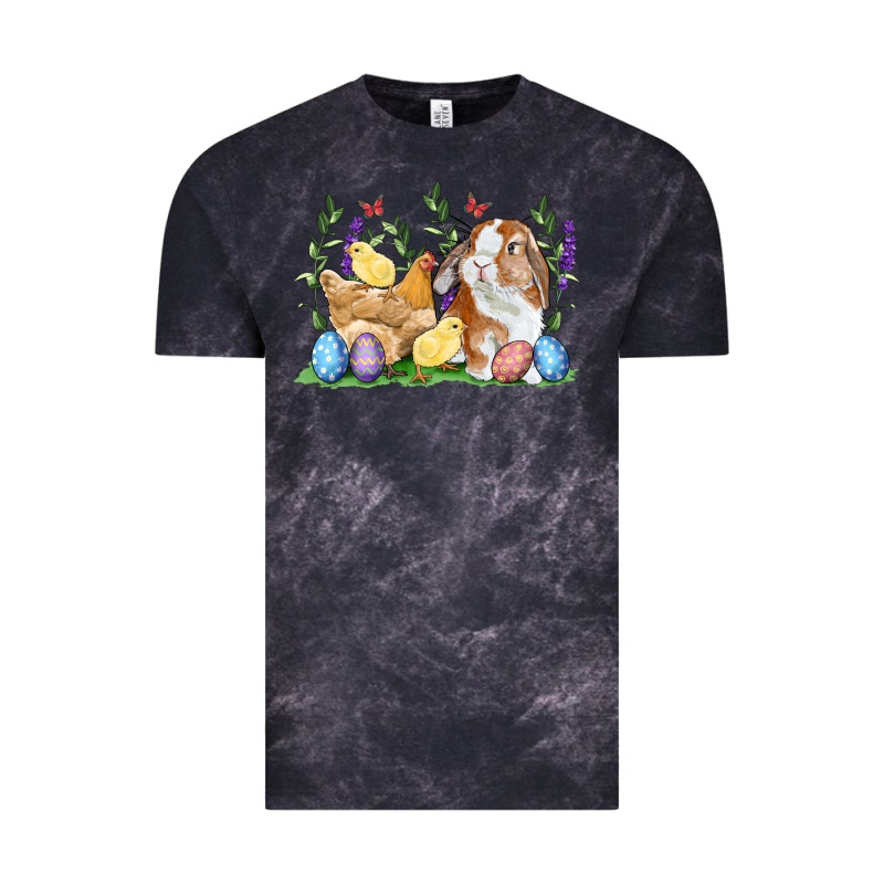 Easter Bunny And Chicks With Floral Vintage Tee by RanaPortraitStore | Teevron