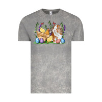 Cloud Rock Easter bunny and chicks with floral Vintage Tee - RanaPortraitStore