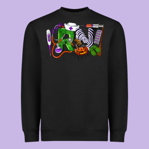 Halloween Rn Registered Nurse Heavyweight Sweatshirt Designed By Lillyallendesigns