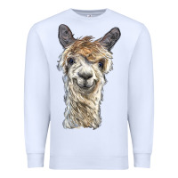 White alpaca Premium Sweatshirt - BarkalooDesign