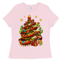 Bubblegum Pink Christmas Feliz Navidad sombrero tree Ladies Tee - NancyCooperArtShop