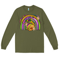 Army Green mardi gras rainbow Long Sleeve Tee - OliviaCreatesArt