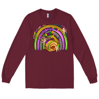 Burgundy mardi gras rainbow Long Sleeve Tee - OliviaCreatesArt