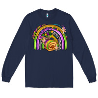 Navy mardi gras rainbow Long Sleeve Tee - OliviaCreatesArt
