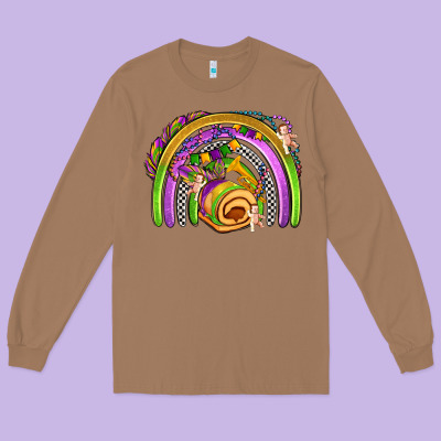 Mardi Gras Rainbow Long Sleeve Tee Designed By Oliviacreatesart