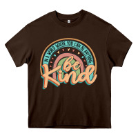 Chocolate Brown be kind Heavy Core Tee - JahusDesignShop