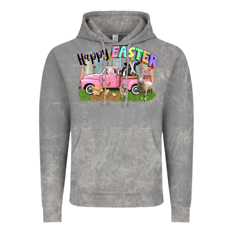 Happy Easter Truck With Farm Animals Easter Day Vintage Hoodie by CowGirlArtShop | Teevron