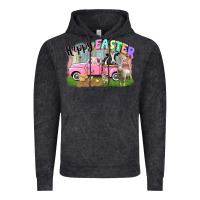 Vintage Black Happy Easter truck with farm animals Easter Day Vintage Hoodie - CowGirlArtShop