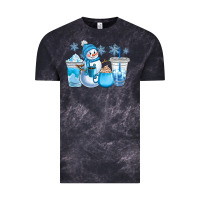 Cloud Black winter snowman coffee cups Vintage Tee - CowGirlArtShop