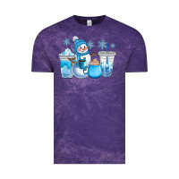 Cloud Purple winter snowman coffee cups Vintage Tee - CowGirlArtShop