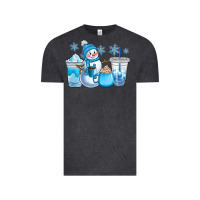 Vintage Black winter snowman coffee cups Vintage Tee - CowGirlArtShop