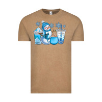 Vintage Coffee winter snowman coffee cups Vintage Tee - CowGirlArtShop