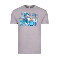 Vintage Zinc winter snowman coffee cups Vintage Tee - CowGirlArtShop