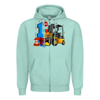 Seafoam forklift birthday one Zipper Hoodie - Artiststas