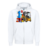 White forklift birthday one Zipper Hoodie - Artiststas