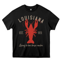 Black Louisiana Crawfish T Laissez le bon temps rouler Heavy Core Tee - longCreatives