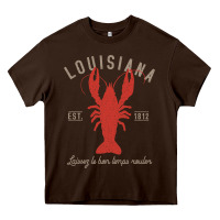 Chocolate Brown Louisiana Crawfish T Laissez le bon temps rouler Heavy Core Tee - longCreatives