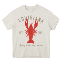 Cream Louisiana Crawfish T Laissez le bon temps rouler Heavy Core Tee - longCreatives