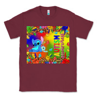 Burgundy Autism awareness with stitch tumbler Classic Tee - TumblerDesignByShophia