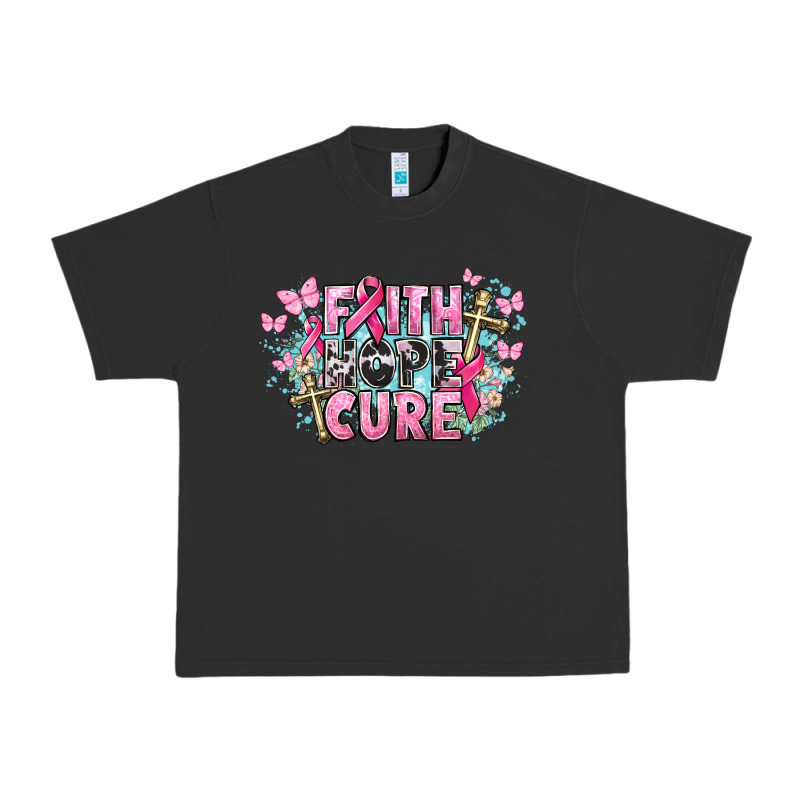 Faith Hope Cure Cancer Awareness Urban Heavy Tee by HowdyJamesFarm | Teevron