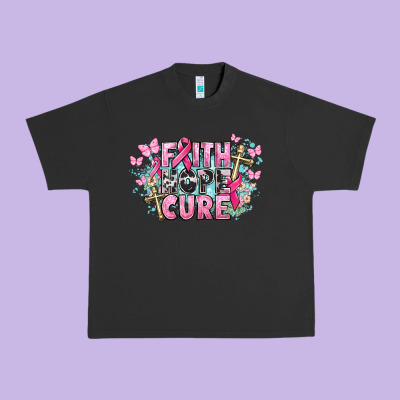 Faith Hope Cure Cancer Awareness Urban Heavy Tee Designed By Howdyjamesfarm