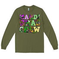Army Green mardi gras crew olivia Long Sleeve Tee - OliviaCreatesArt