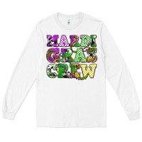 White mardi gras crew olivia Long Sleeve Tee - OliviaCreatesArt