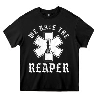 Black Emt, Ems And Paramedic We Race the Reaper Heavy Core Tee - longCreatives