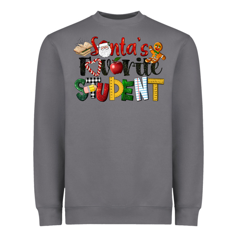 Santa's Favorite Student Christmas Heavyweight Sweatshirt by LillyAllenDesigns | Teevron