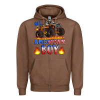 Chestnut all american boy monster truck Zipper Hoodie - Artiststas
