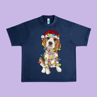 Christmas Beagle Urban Heavy Tee Designed By Ranaportraitstore