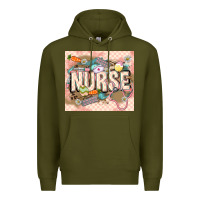 Army Green Easter Nurse Premium Hoodie - LillyAllenDesigns