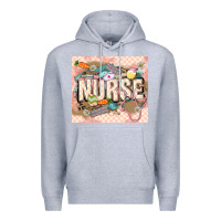 Heather Grey Easter Nurse Premium Hoodie - LillyAllenDesigns