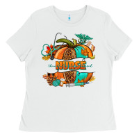 White pumpkin nurse Ladies Tee - NancyCooperArtShop