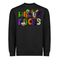 Black Hocus Focus Teacher Halloween Heavyweight Sweatshirt - LillyAllenDesigns