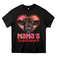 Black mama's sweetheart highland calf Heavy Core Tee - RanaPortraitStore