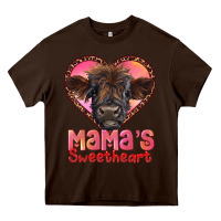 Chocolate Brown mama's sweetheart highland calf Heavy Core Tee - RanaPortraitStore