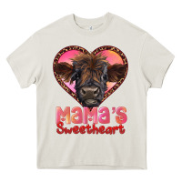 Cream mama's sweetheart highland calf Heavy Core Tee - RanaPortraitStore
