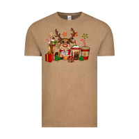 Vintage Coffee reindeer coffe cups christmas Vintage Tee - CowGirlArtShop