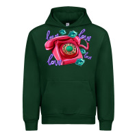 Forest Green love balloons and pink valentines telephone Urban Hoodie - AdoDesignShop