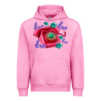 Fuchsia Pink love balloons and pink valentines telephone Urban Hoodie - AdoDesignShop
