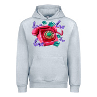 Heather Grey love balloons and pink valentines telephone Urban Hoodie - AdoDesignShop