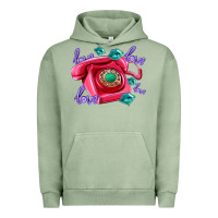 Pigment Oil Green love balloons and pink valentines telephone Urban Hoodie - AdoDesignShop