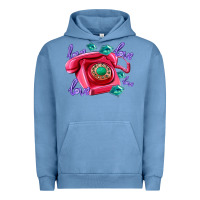 Pigment Pebble Blue love balloons and pink valentines telephone Urban Hoodie - AdoDesignShop